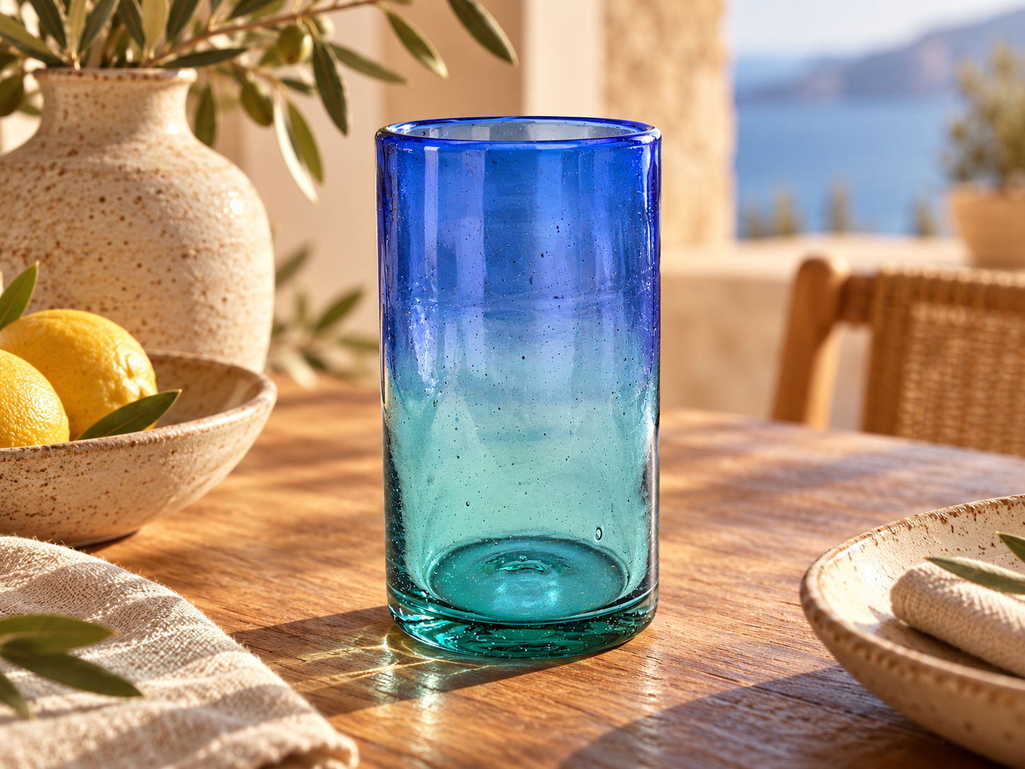 Vaso Recto Azul Turquesa 8x16 cm - Imagen 3